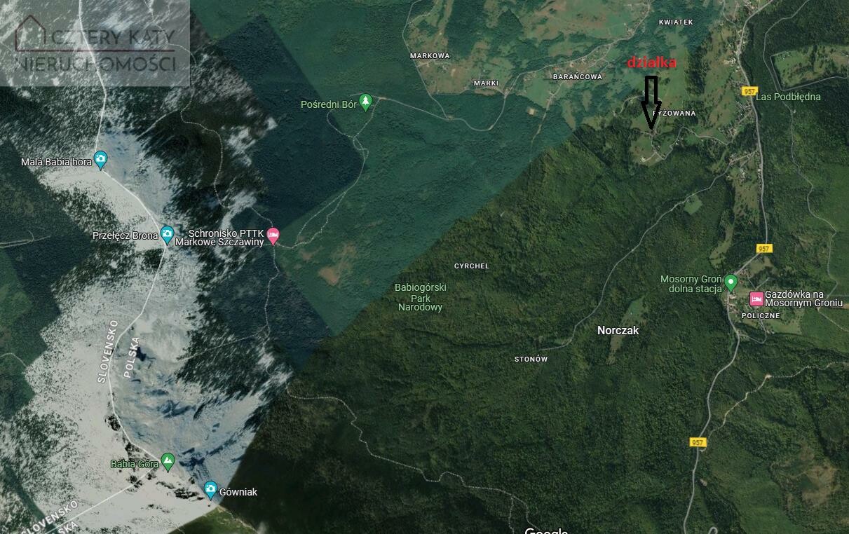 suski, Zawoja, Działka na sprzedaż